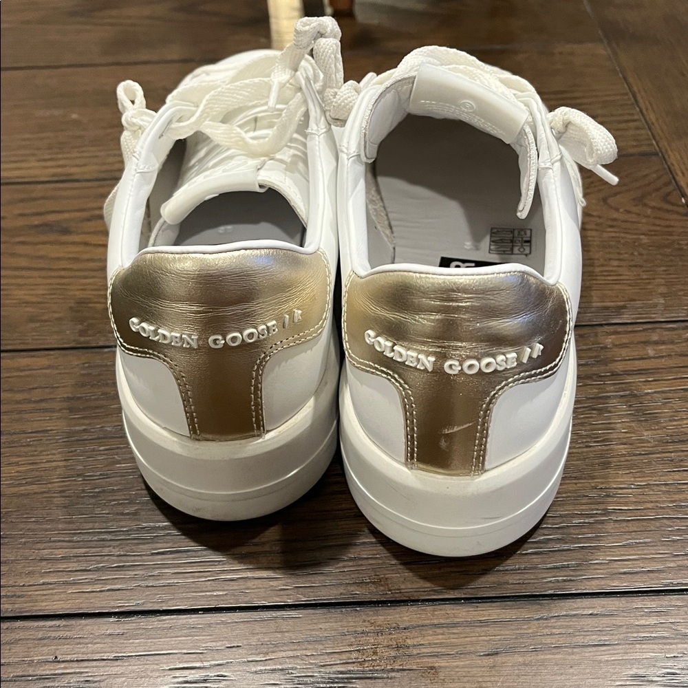 Golden Goose White and gold pure star  Athletic Shoes - Picture 2 of 5